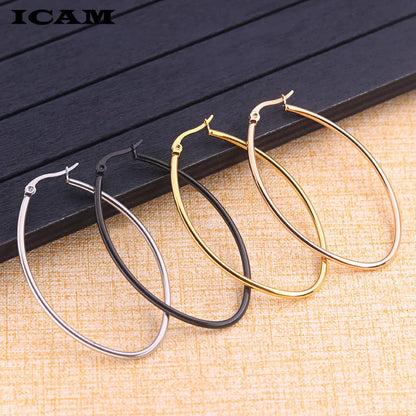 ICAM Jewelry  Hoop Earring For Women Brincos Gold Color Geometric Earrings Steampunk Style Statement Party Jewelry
