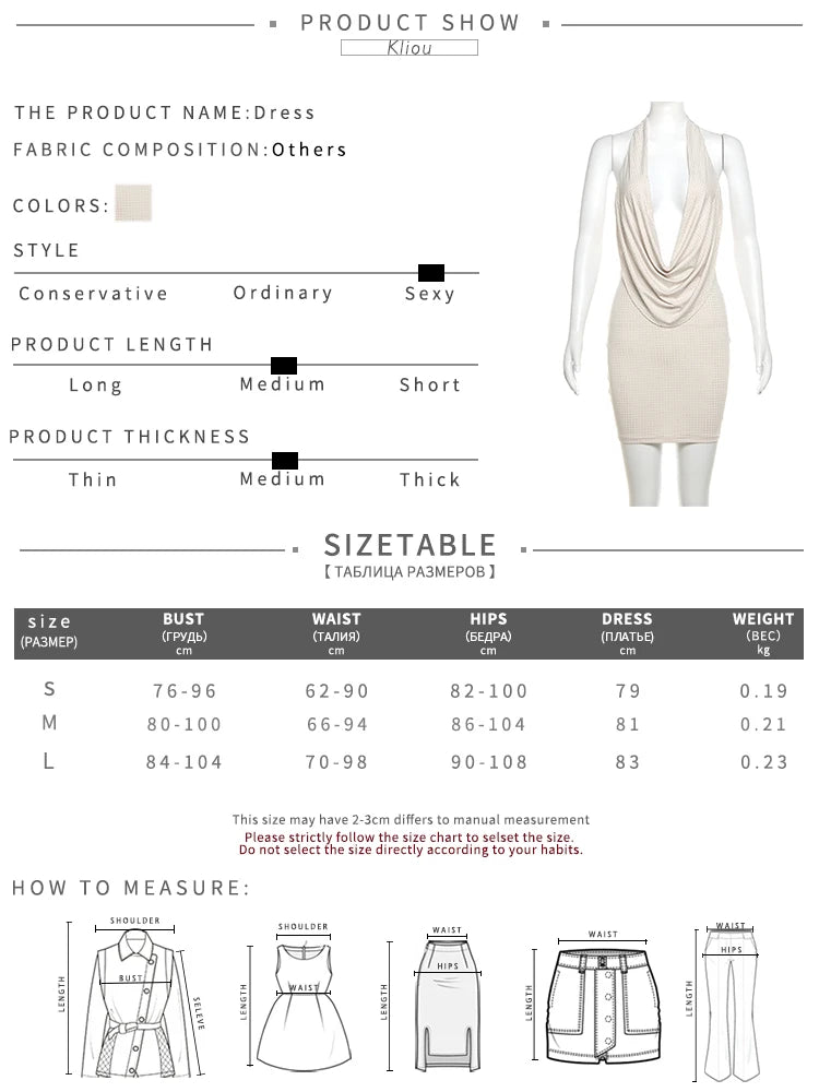 kliou Rhinestones Women Mini Dresses Fashion Halter Stunning Swinging Neck Backless Classic Slim Vestidos Girls Party Clubwear