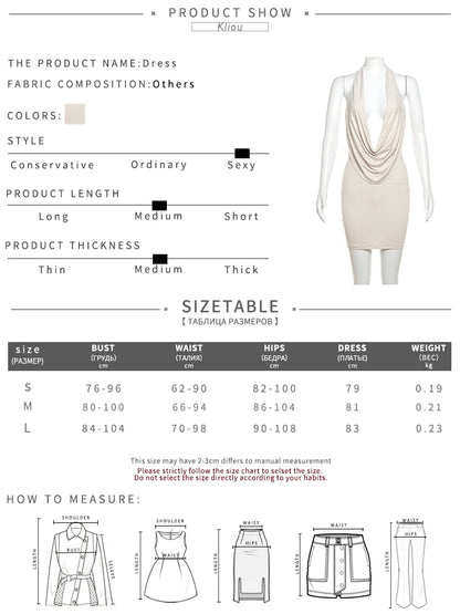 kliou Rhinestones Women Mini Dresses Fashion Halter Stunning Swinging Neck Backless Classic Slim Vestidos Girls Party Clubwear