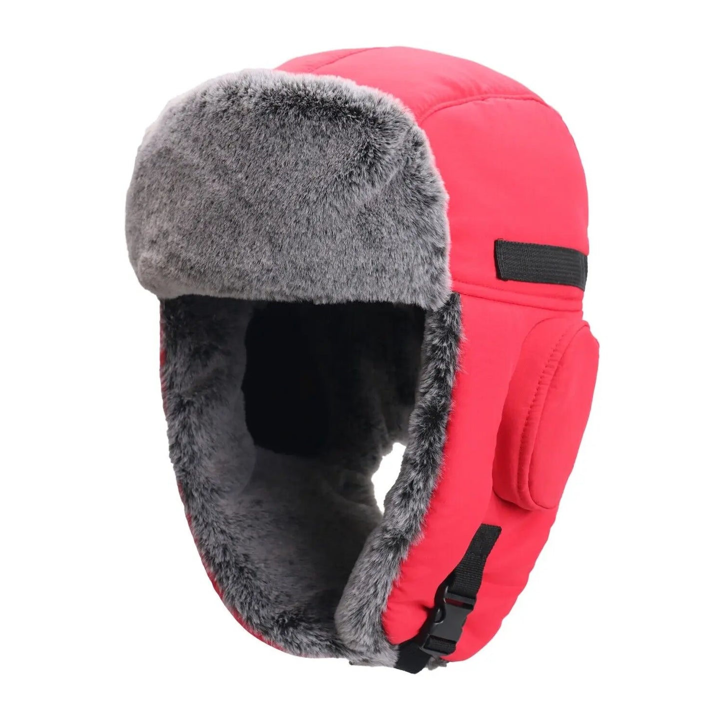 Winter Cozy Plush Ushanka Russian Hat Windproof Cold Proof Full Hood Earflap Hat Velvet Thick Thermal Hat 58-60cm