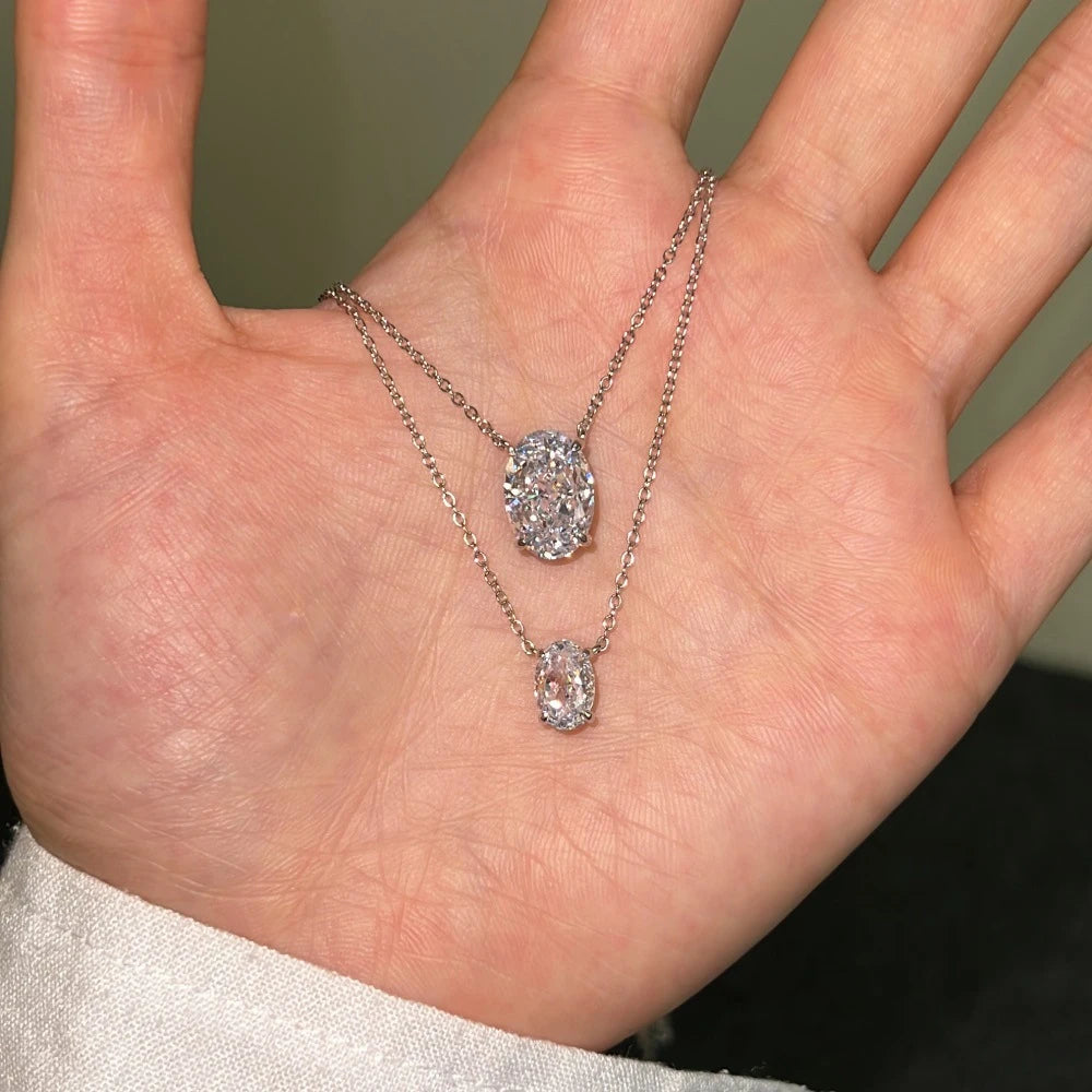 Vinregem Sparkling Crushed Ice Cut Lab Created Sapphire Gems Pendant Necklaces 100% 925 Sterling Silver Fine Jewelry Wholesale