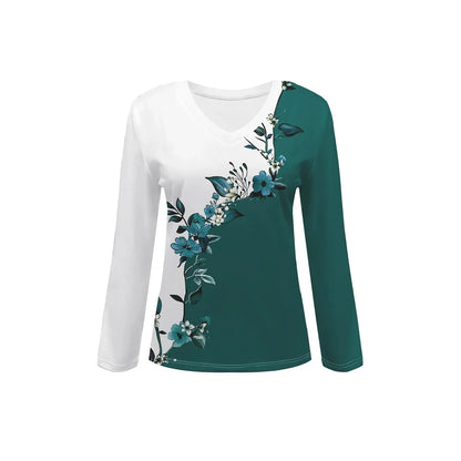 Summer new fashion 2025 women's casual long-sleeved printed T-shirt
