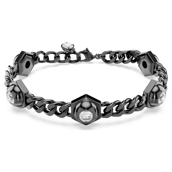 Original 2026 New Black Crystal Geometry Necklace Fine Jewelry Set Open Ring Necklace Earring Charms Black Jewelry for Women
