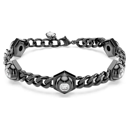 Original 2026 New Black Crystal Geometry Necklace Fine Jewelry Set Open Ring Necklace Earring Charms Black Jewelry for Women