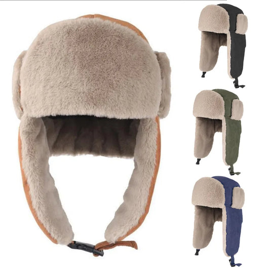 Fleece Hat Warm Ear Flaps Ski Cap Outdoor Sport Winter Thermal Hat for Men Women