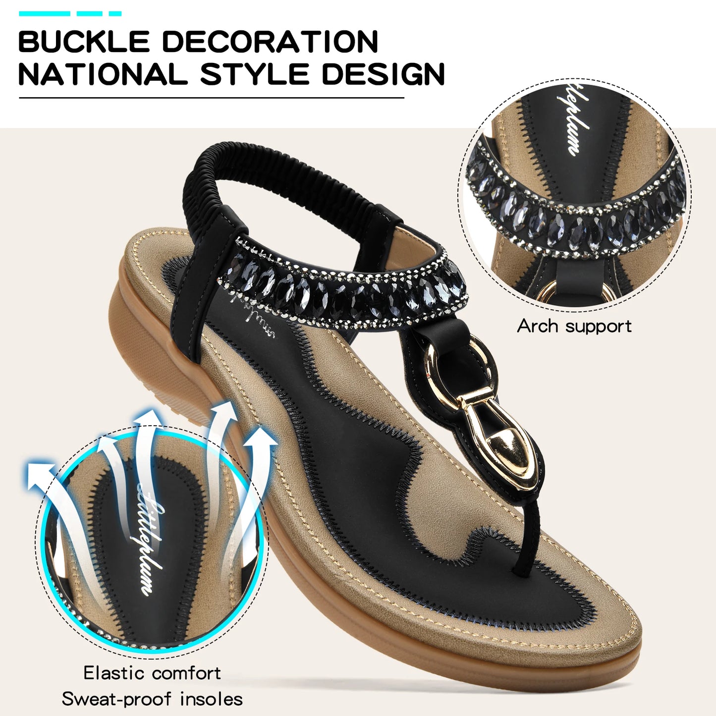 Womens T-Strap Flip Flop Thong Sandals Beach Shoes for Women Comfortable Summer Dressy Flat Sandals