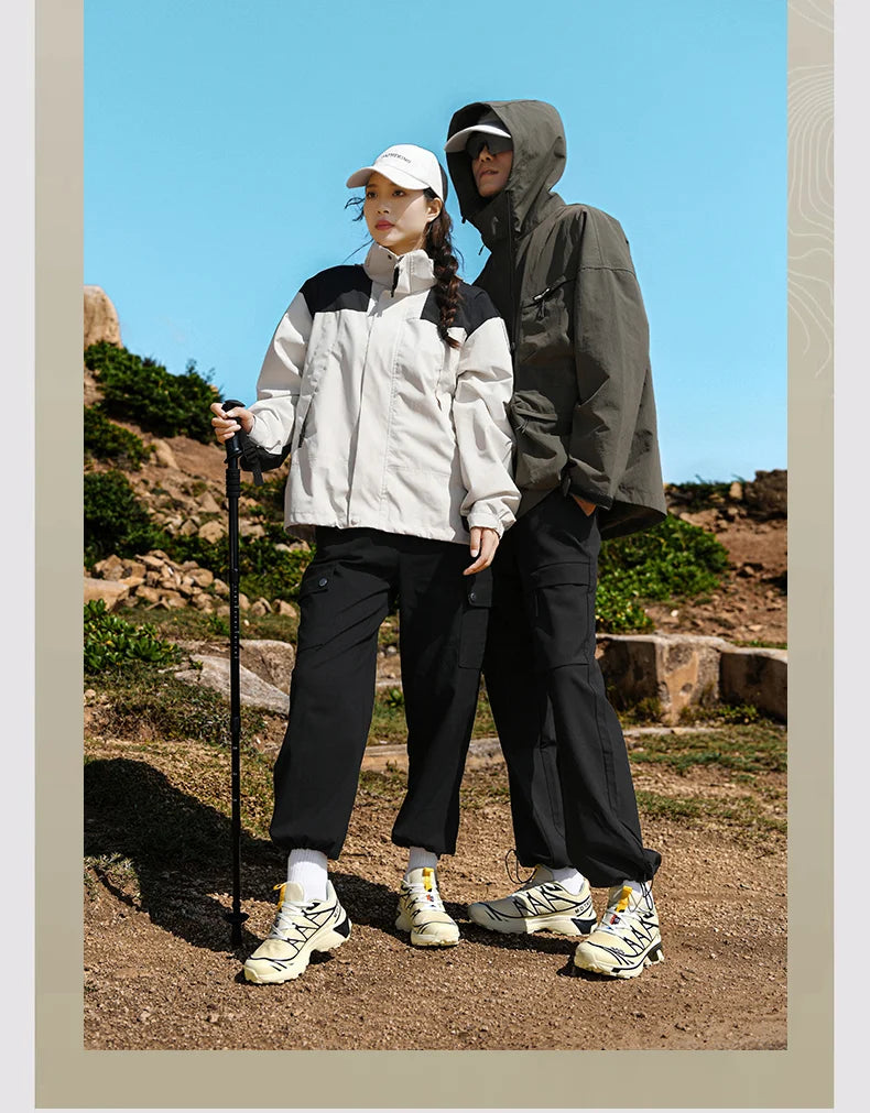 Men's hiking shoes, wear-resistant and anti slip outdoor sports shoes, fashionable and lightweight casual walking shoes