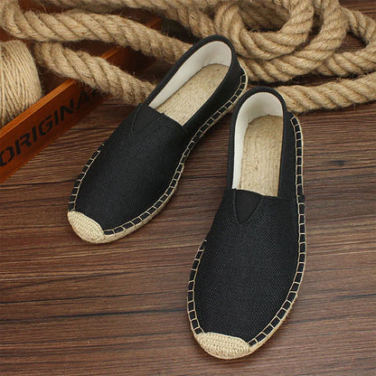 2026 Summer Autumn Men Canvas Shoes Breathable Men's Casual Shoes Slip-On Hemp Shoes Graffiti Espadrilles Women Footwear Flats