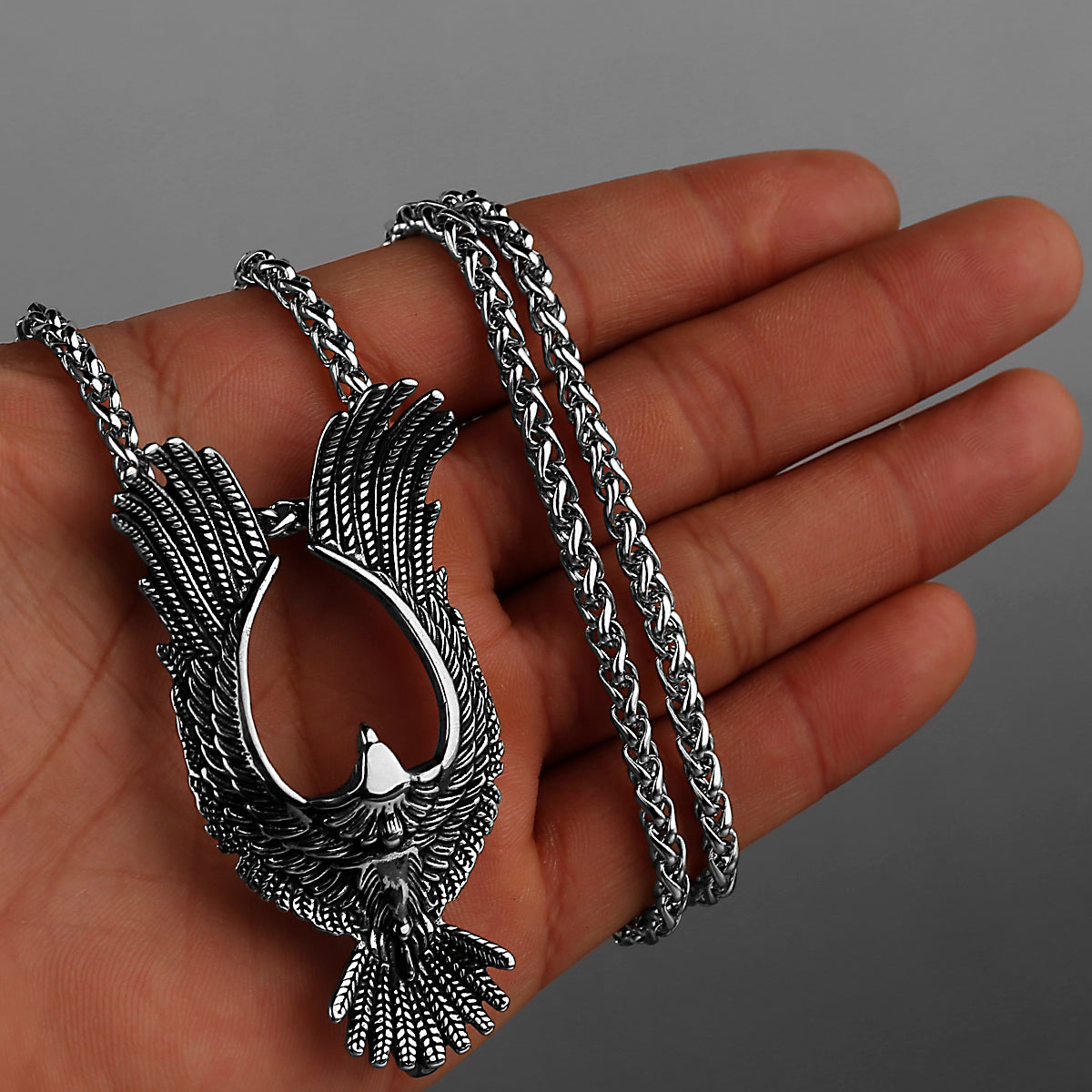 Retro High Quality Eagle Spread Wings Pendant Unisex Fashion Animal 316L Stainless Steel Pendant Jewelry Gift Wholesale