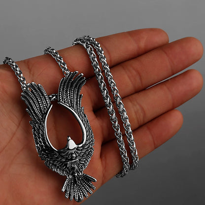 Retro High Quality Eagle Spread Wings Pendant Unisex Fashion Animal 316L Stainless Steel Pendant Jewelry Gift Wholesale