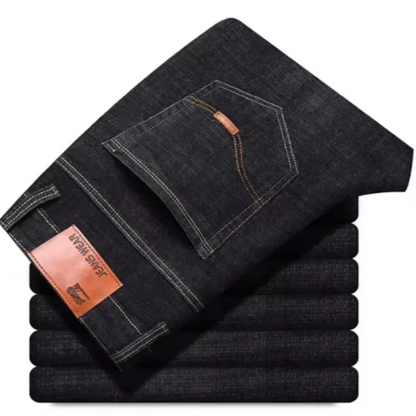 Autumn new men's micro elastic straight leg denim pants with shape and skin friendly business men's pants in multiple sizes