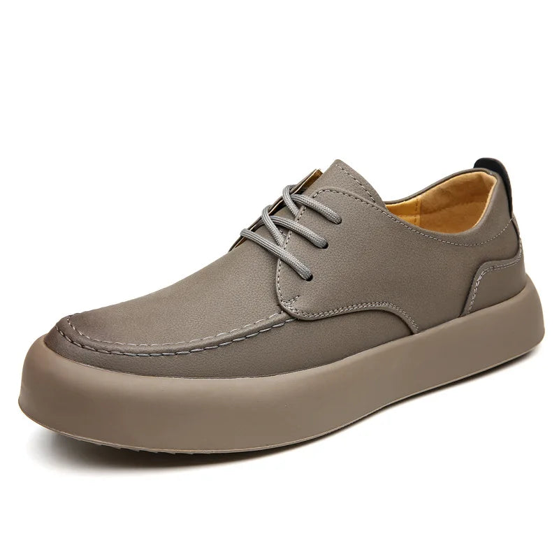 2026 Men Brogue Casual Shoes Men Genuine Leather Shoes Work Boots Business Casual Sneakers Work Personalized Fashionable Shoes