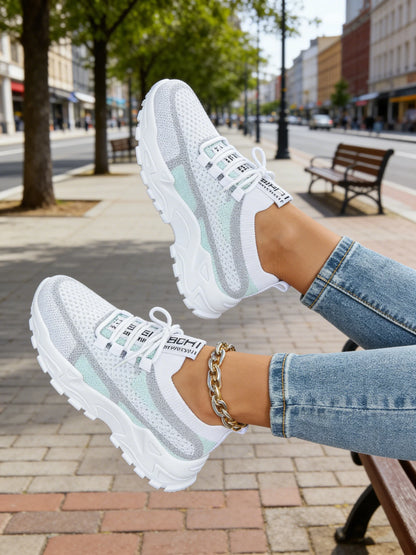 Woman'Shoes Chunky Sneakers Women's Casual Shoes Air Mesh Breathable Sports Shoes For Women's Soft Sole Running Shoes