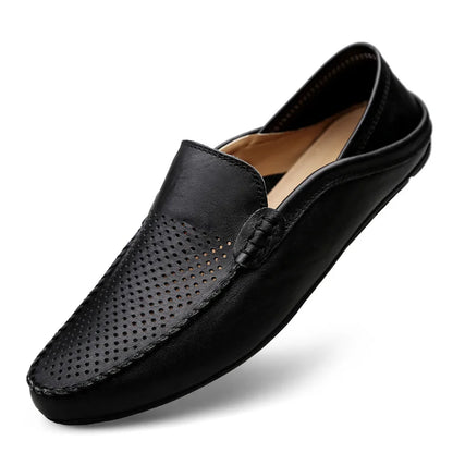 Italian Men Shoes Casual Luxury Brand 2020 Summer Mens Loafers Genuine Leather Moccasins Breathable Slip on Boat Shoes BTMOTTZ