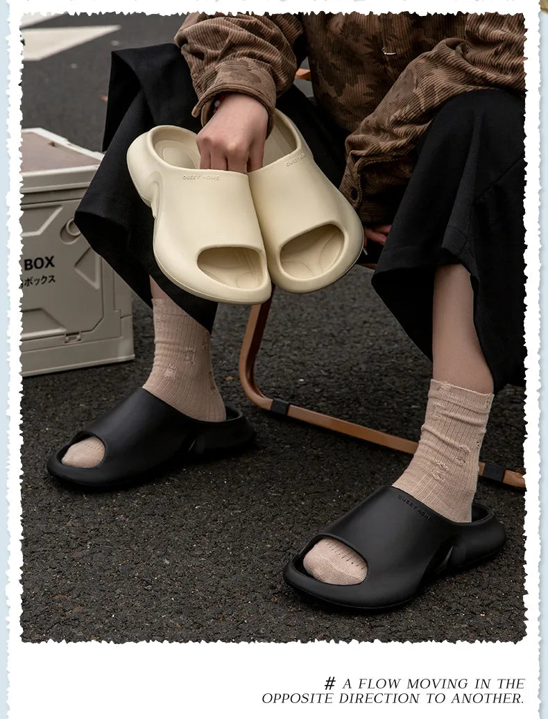 Comwarm Men Classic EVA Slippers Beach Shoes Fashion Men Sandals Large Size Indoor Outdoor Slippers Non-Slips Casual House Shoes