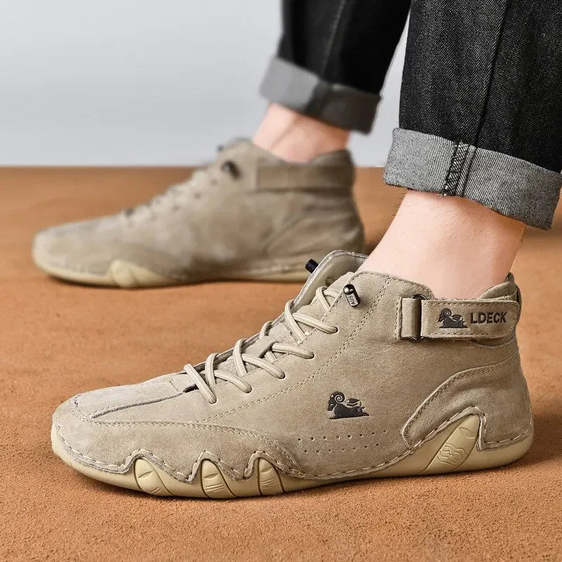 Men's Nude Boots Fashionable Stitching Lightweight Comfortable Soft Upper for Daily Wear Casual Street Style Walking Men Shoes