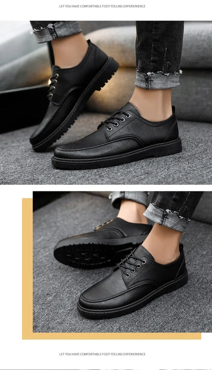 British Style Men Casual Shoes Quality Comfortable Men Leather Shoes Soft Wear-resistant Male Social Dress Shoe Chaussure Hommes
