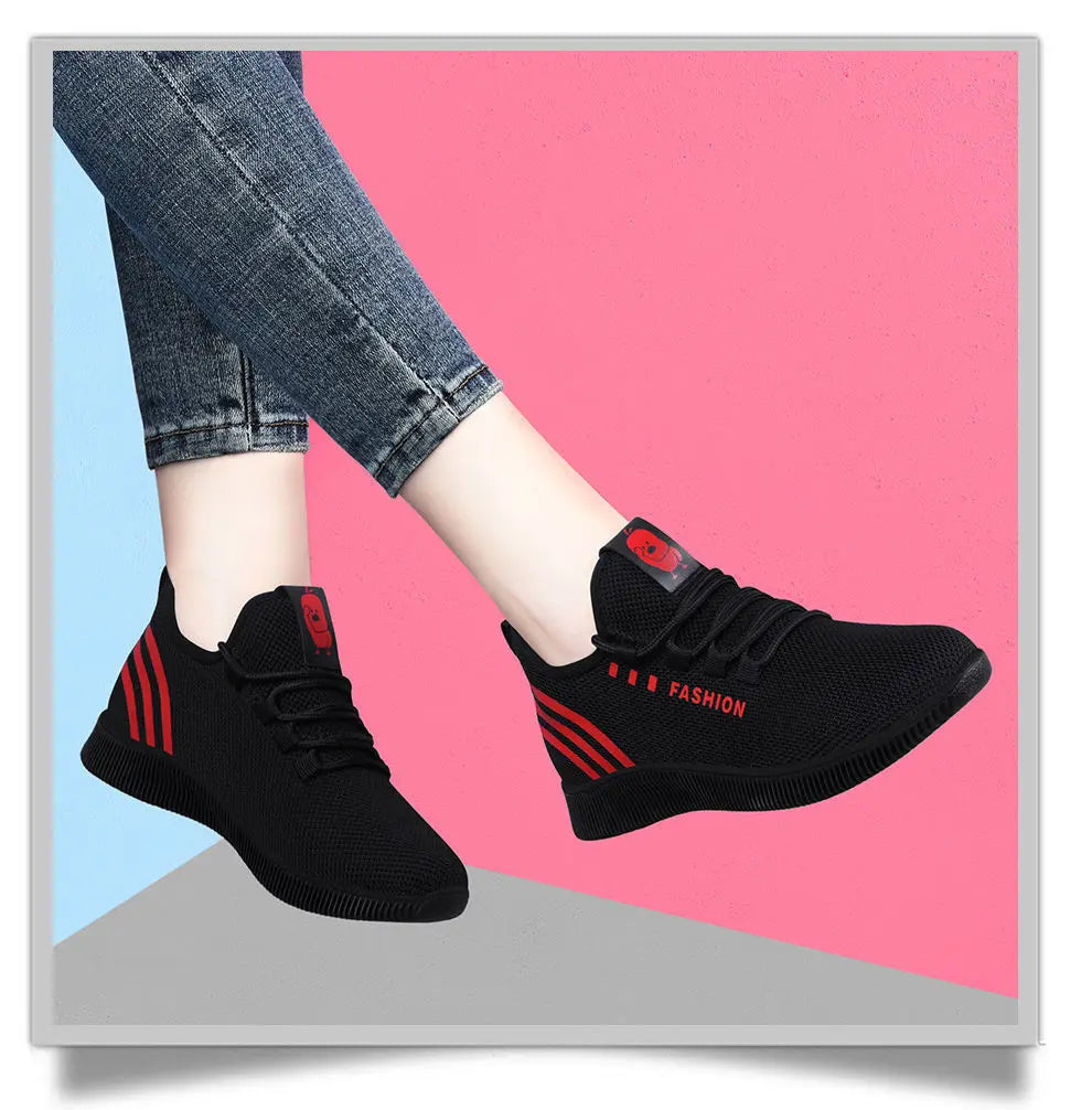 2025 Women's Vulcanized Shoes Breathable Female Shoes Fashion Air Vulcanized Shoes Mesh Womens Casual Sneakers Zapatos De Mujer