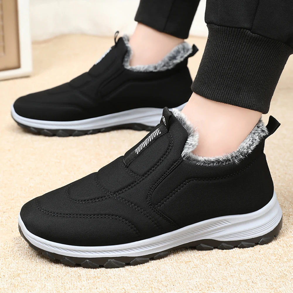 Warm Walking Shoes Lightweight Thermal Ankle Boots Comfortable Slip On Sneakers Winter Thick Fur Shoes for Outdoor Sports