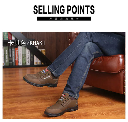 Genuine Leather Men Shoes Platform Casual Shoes  Winter Outdoor Walking Hiking Shoe Fashion Male Business Sneakers Zapatos 2024