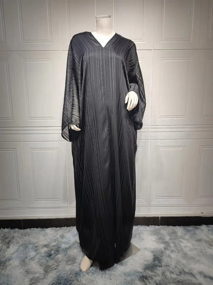 Eid Silky Muslim Set Women Satin Morocco Party Dress 2 Piece Set Abaya Evening Long Robe Musulman Ensembles Vestidos Largos
