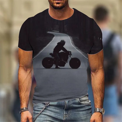 Fashion Street Motorcycle Men T-Shirts Hot Selling Locomotive Pattern 3D Printed Short Sleeve Tees Moto & Biker Hip Hop Man Tops