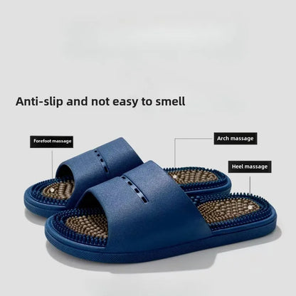 New Slippers for Men Home Use Foot Acupoints for Bathing Anti Slip and Cool Slippers for Men Summer Home Shoes Women Men's Shoes