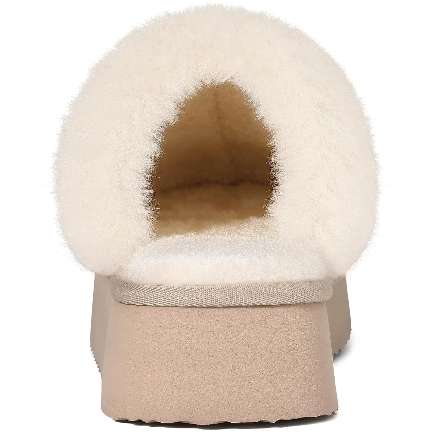 Litfun Fuzzy Platform Slippers For Women Winter Warm House Shoes With Memory Foam Outdoor Anti-Slip Fashion Fur Fluffy Slippers