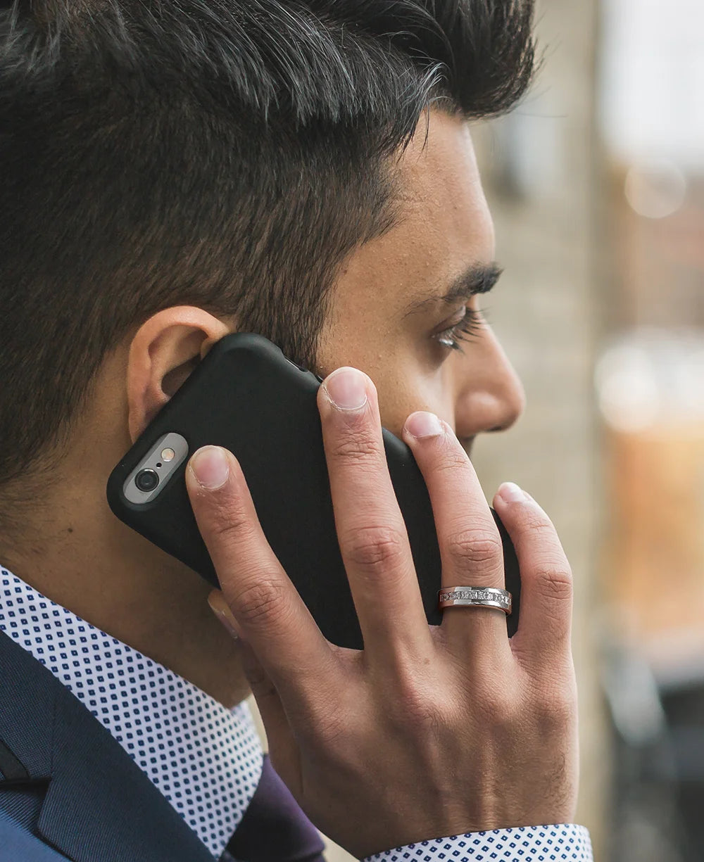 Newshe 925 Silver Certified Moissanite Mens Wedding Band Half Eternity Princess Cut Lab Created Diamond Ring Luxury Jewelry