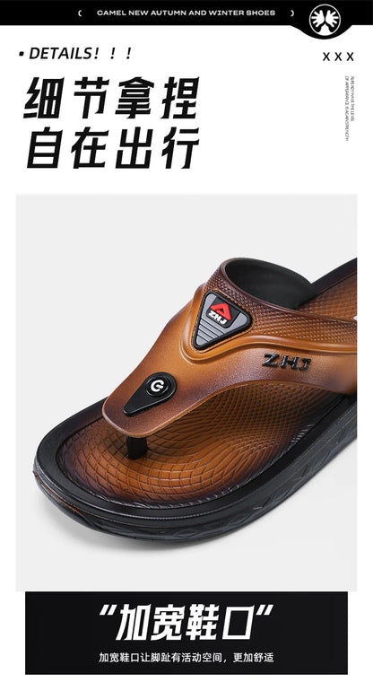 Men's Bathroom Flip Flops Summer Outdoor Anti Slip Men's Casual Beach Slippers