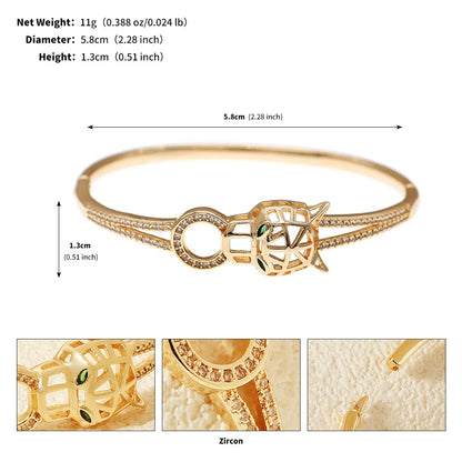 Trendy Stainless Steel Golden Snake Owl Zirconia Bracelet For Women Classic Animals Bangles Jewelry Accessories Summer As Gifts