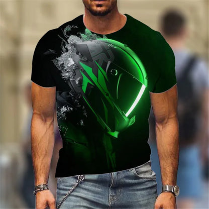 Fashion Street Motorcycle Men T-Shirts Hot Selling Locomotive Pattern 3D Printed Short Sleeve Tees Moto & Biker Hip Hop Man Tops