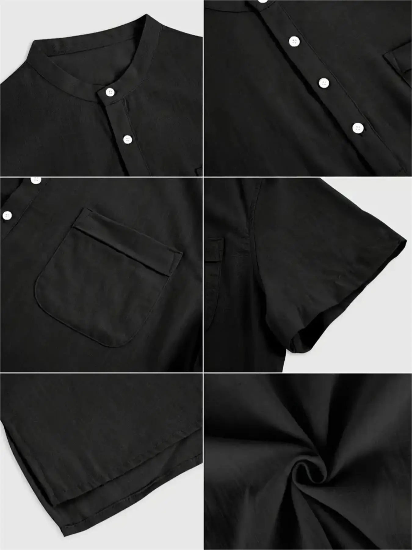 Men's Plus Size Cotton Linen Shirt with Pocket Casual Polo Shirt  Short Sleeve Shirts  Summer Lightweight Beach Tops