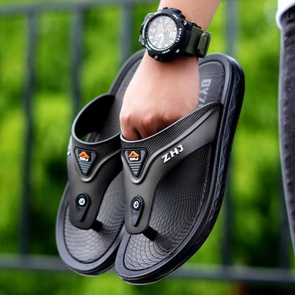 Men's Bathroom Flip Flops Summer Outdoor Anti Slip Men's Casual Beach Slippers