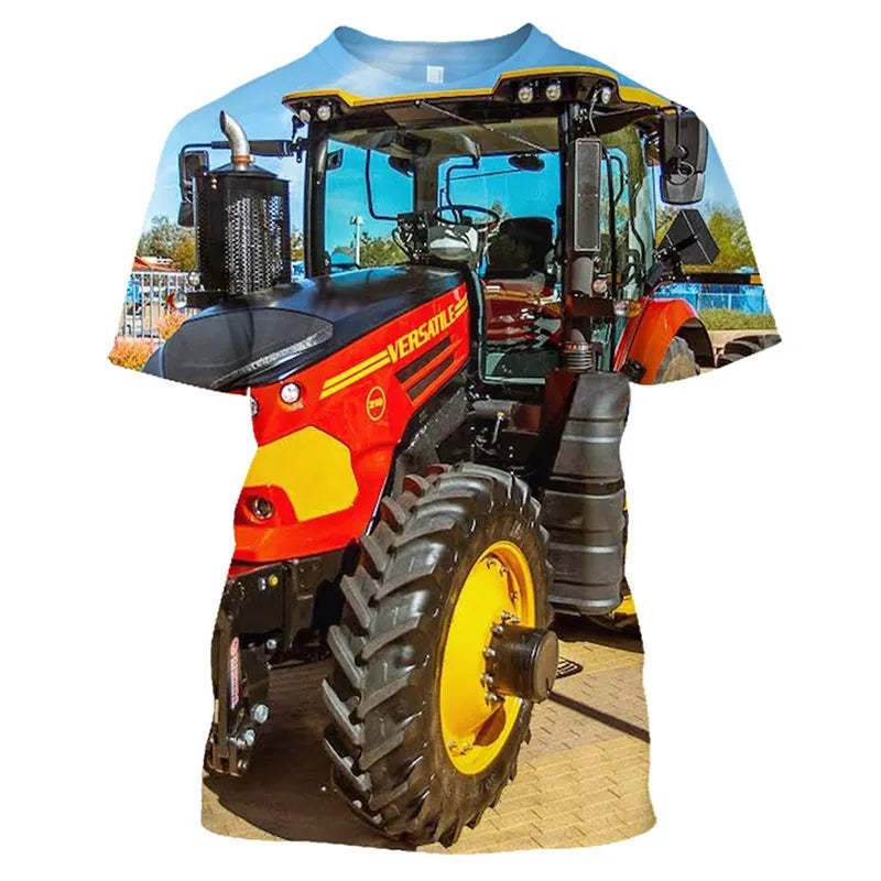 Classic Agricultural Car Harvester Men'S T-Shirt 3d Printed Short Sleeve High-Quality Fashion Street O-Collar Large Size Shirt