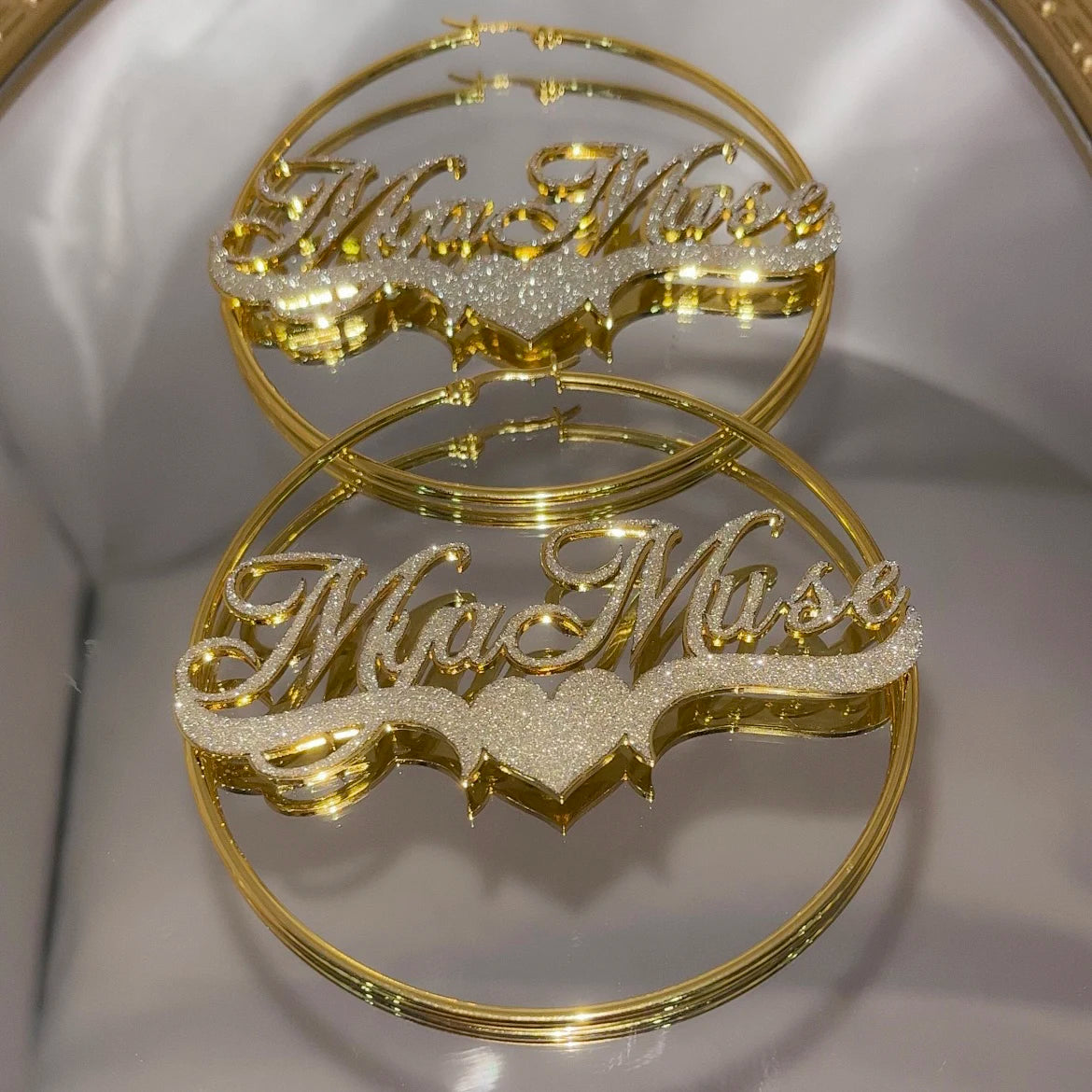 Custom Name Hoop Earrings Personalized Stainless Steel Bling Name Earrings Colorful Big Hoops Earring for Women Jewelry Gift