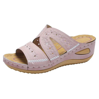 new Fish mouth Women Platform Wedge Sandals Outdoor Open Toe Casual slippers thick soled antislip Leather Fashion Female Zapatos