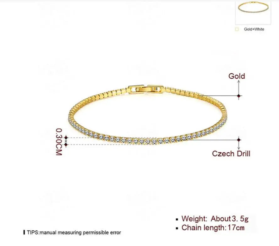 3/4/5MM Moissanite Tennis Bracelet 925 Sterling Silver Plated 18K White Gold Pass Diamond Test with GRA Bracelets for Women Men