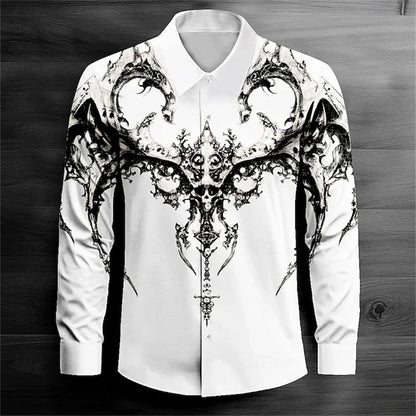 2026 Men's Long Sleeve Shirt Casual Fashion Street Men's Shirts Party Event Lapel Single Breasted Long Sleeve Tops Mens Clothing