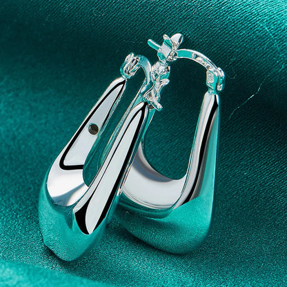 URMYLADY 925 Sterling Silver Battleax Earrings For Women Fashion Wedding Engagement Charm Jewelry