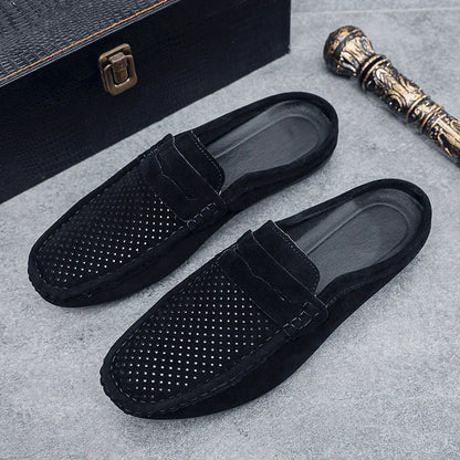 Men's Doudou Shoes Half Support Breathable Baotou Half Slippers Loafer Shoes