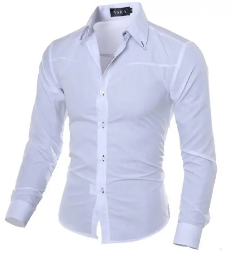 2026 Mens Luxury Casual Formal Shirt Spring Summer Men Slim Fit Business Dress Shirts Male Turn-Down Collar Blouse Men Clothing