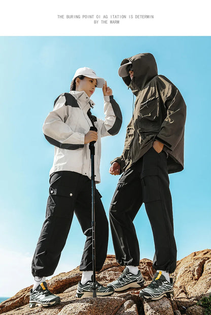 Men's hiking shoes, wear-resistant and anti slip outdoor sports shoes, fashionable and lightweight casual walking shoes