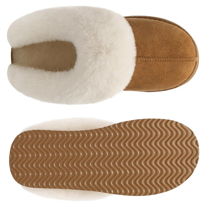 Litfun Fuzzy Platform Slippers For Women Winter Warm House Shoes With Memory Foam Outdoor Anti-Slip Fashion Fur Fluffy Slippers