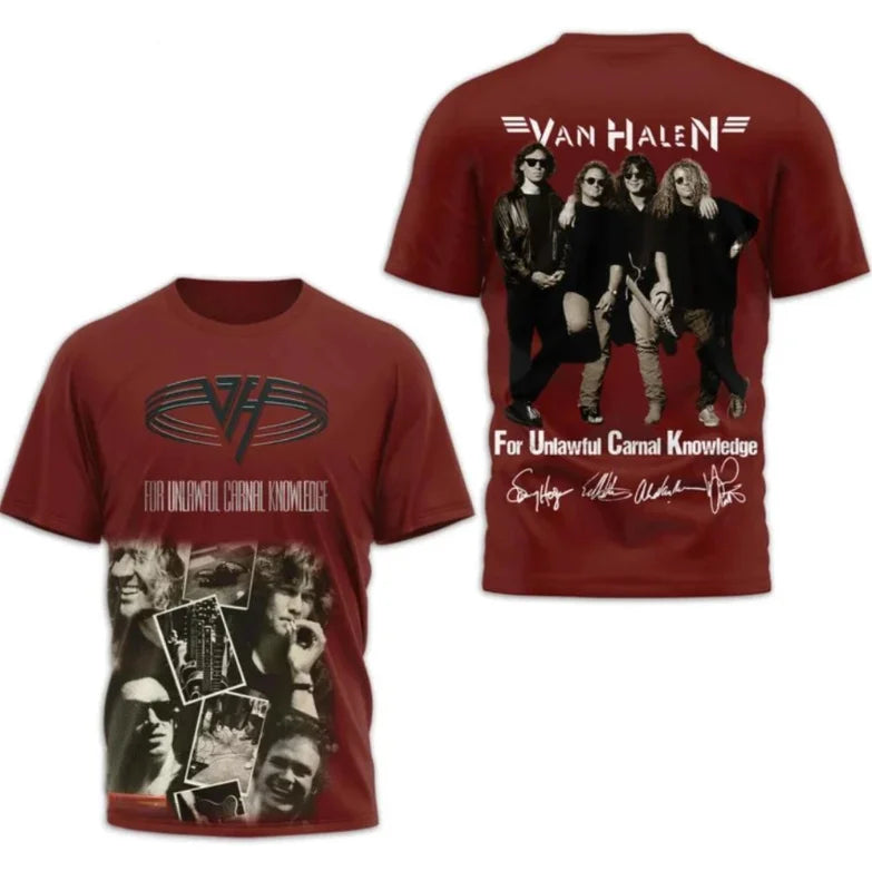 New Classic Rock Van Halen T-shirts Summer 3D Print Unisex Streetwear Men Women Hip Hop Trend Short Sleeve Tee Oversized Y2k Top