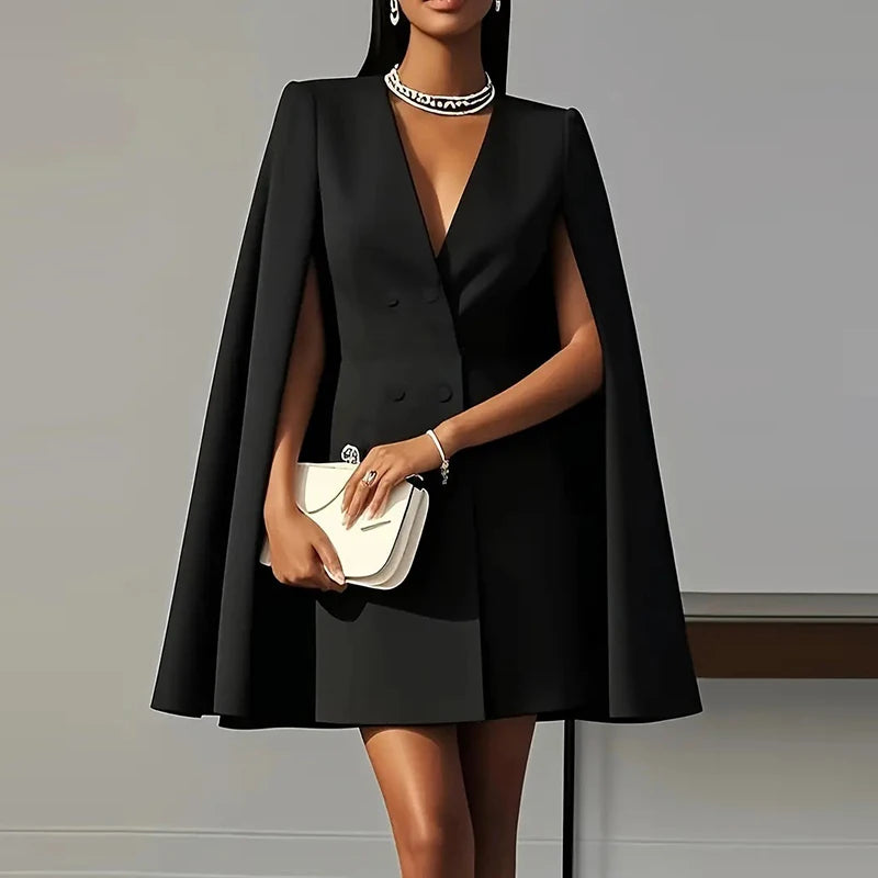 Fashion Women Suit Style Office Dress Temperament Mini Dress Women Autumn V Neck Long Sleeve Formal Dress With Tied Waist Sexy