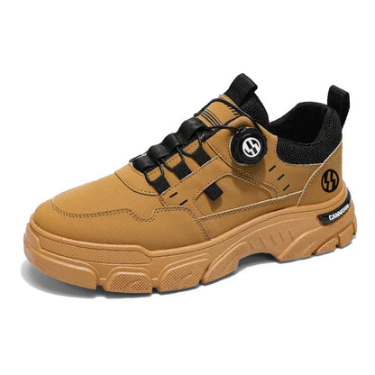 Autumn Men's Sneakers 2026 New Breathable Casual Shoes for Men Buttons Platform Vulcanzed Sneakers Shoes Non-slip Safety Shoes