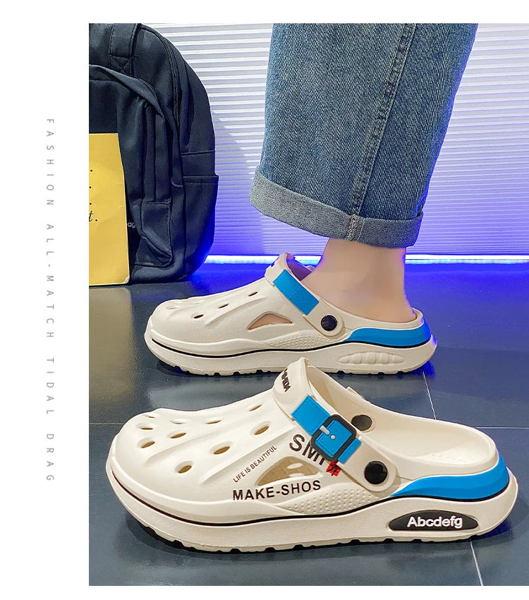 Summer Men Slippers Classics EVA Insole Men Shoes Arch Support Waterproof  Garden Clogs For Men Beach Shoes
