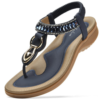 Womens T-Strap Flip Flop Thong Sandals Beach Shoes for Women Comfortable Summer Dressy Flat Sandals