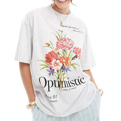 Women Short Sleeve T-Shirts with Cute Animal Print Casual Tops for Summer Round Neck Loose Fit Tee Streetwear Fashion